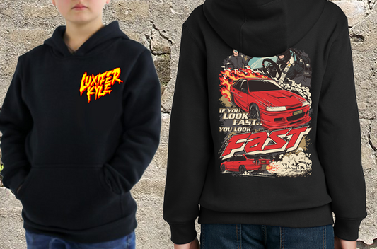 IF YOU LOOK FAST JETCAR -  KIDS HOODIE